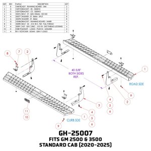 Chevrolet 3500 Running Boards - GEN-Y Hitch - Heavy-Duty - Black Powder Coat - `20-`25 Chevrolet 3500 Running Boards - GEN-Y Hitch - Heavy-Duty - Black Powder Coat - `20-`25